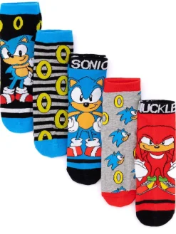 New Vanilla Underground Multicoloured Sonic the Hedgehog Calf Socks Set of 5