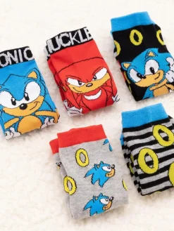 New Vanilla Underground Multicoloured Sonic the Hedgehog Calf Socks Set of 5