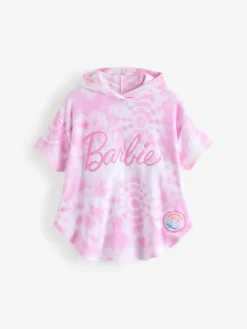 Best Vanilla Underground Pink Barbie Girls Tie Dye Poncho 100% Cotton Towel