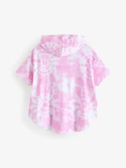 Best Vanilla Underground Pink Barbie Girls Tie Dye Poncho 100% Cotton Towel