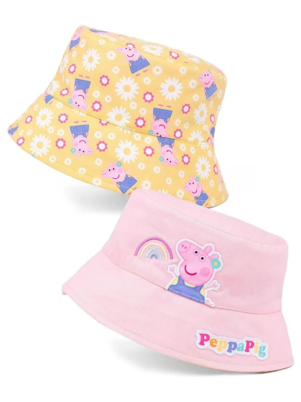 New Vanilla Underground Pink/Yellow Kids Peppa Pig Reversible Bucket Hat