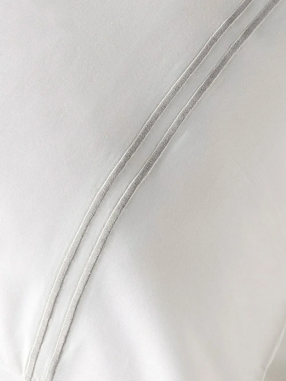 Vantona White Silver Beretta Double Stitch Quilt Cover Set^ Branded Bedlinen