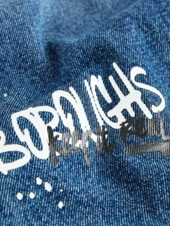 Next Varsity All-Over Print Mid Blue Denim Wide Fit Authentic Jeans (3-16yrs)^BOY Jeans|Jeans