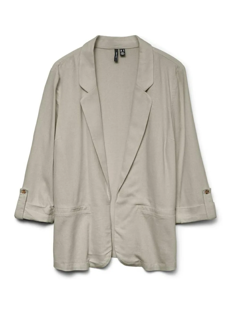 Discount VERO MODA Linen Blend 3/4 Sleeve Jacket Beige