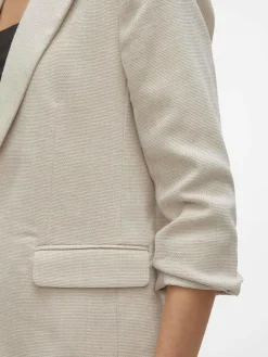 Hot VERO MODA Cream Textured Ruched Sleeve Jacket