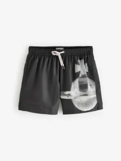 New Vivienne Westwood Black Pixel Orb Surf Swim Shorts
