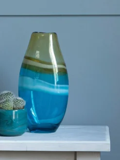 Voyage Maison Aqua Thorin Hand-Blown Glass Vase^ Glassware