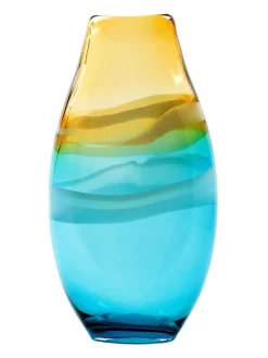 Voyage Maison Aqua Thorin Hand-Blown Glass Vase^ Glassware