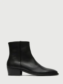Walk London Black Leather Hoxton Zip Boots^ Boots|Boots