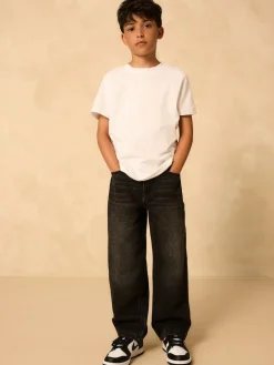 Next Washed Black Wide Fit Authentic Jeans (3-16yrs)^BOY Jeans|Jeans