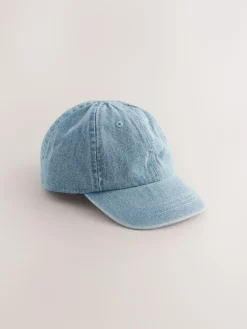 Next Washed Blue Denim 100% Cotton Baseball Cap Hat (1-16yrs)^BOY Hats