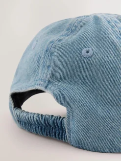 Next Washed Blue Denim 100% Cotton Baseball Cap Hat (1-16yrs)^BOY Hats