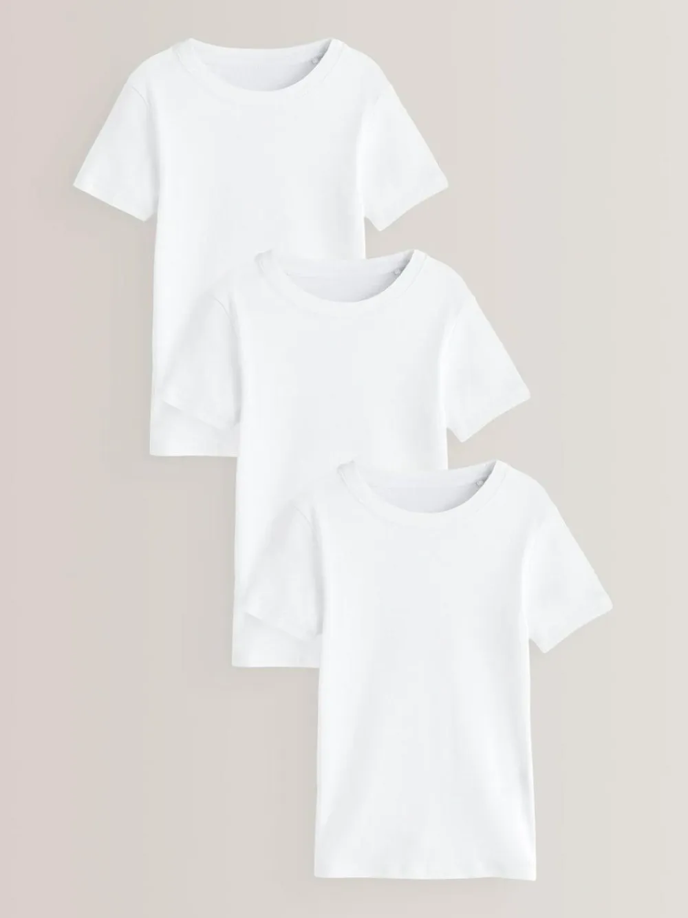 Online Next 100% Cotton Short Sleeve Vests 3 Pack (1.5-16yrs) White