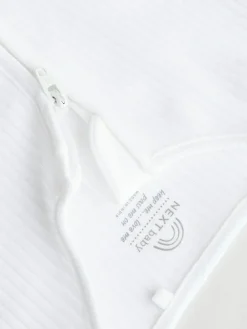 Next White 100% Cotton Two Way Zip Baby Footless Sleepsuits 3 Pack (0mths-2yrs)^BOY Multipacks|Baby Boys