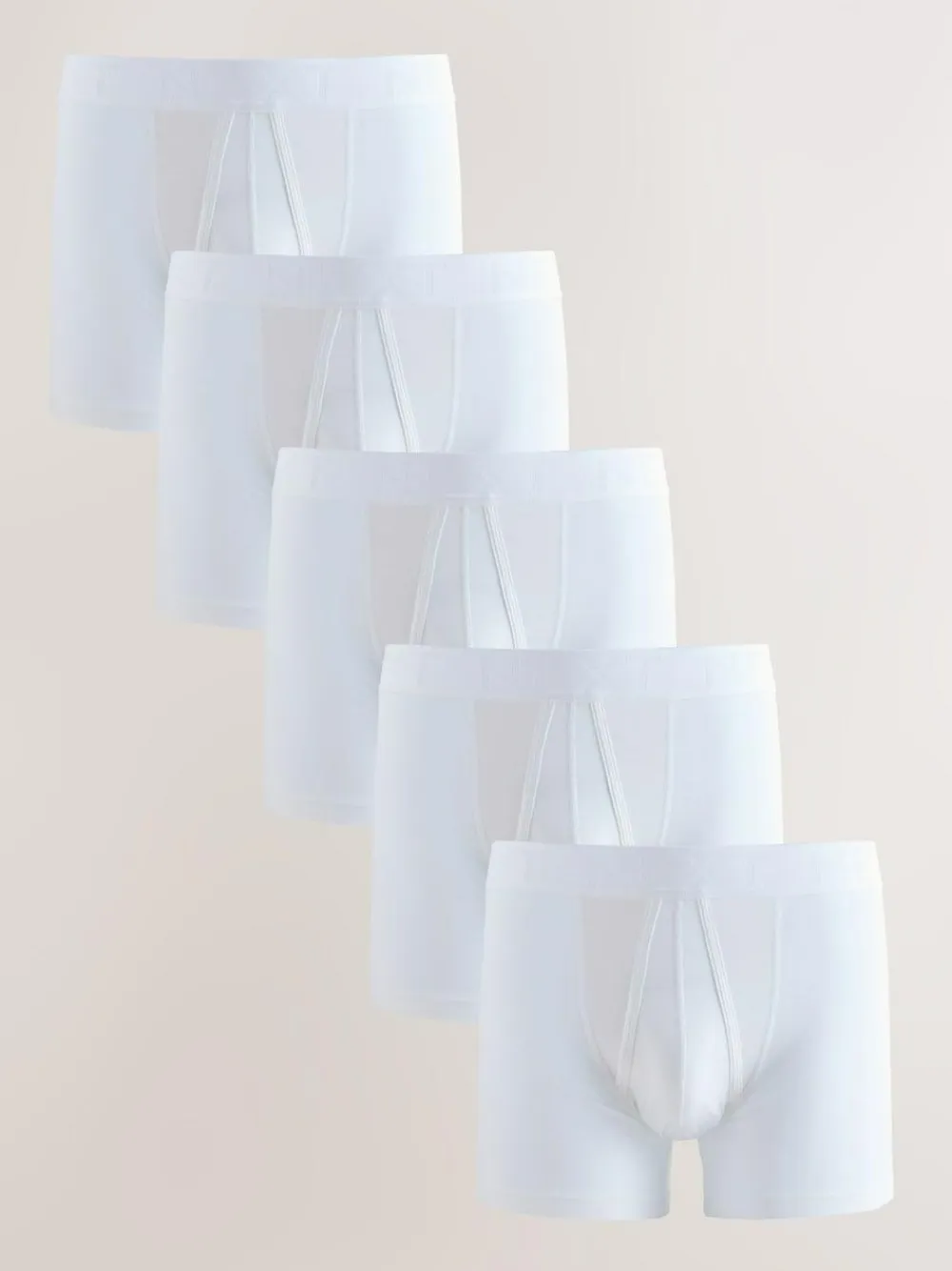 Next White 5 Pack A-Front Cotton Rich Boxers^ Underwear|Underwear