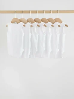 Best Next White 7 Pack Baby Vest Bodysuits