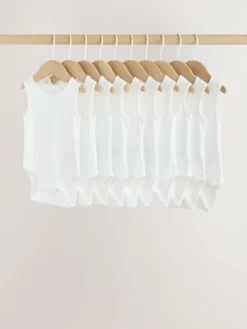 Outlet Next White 10 Pack Baby Vest Bodysuits