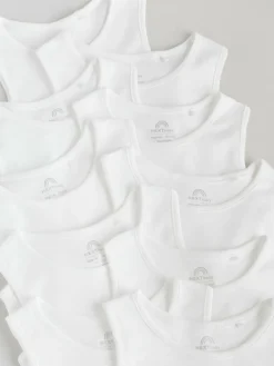 Outlet Next White 10 Pack Baby Vest Bodysuits