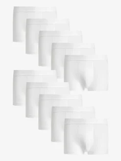 New Next White 10 pack Cotton Rich Blend Hipsters Boxers