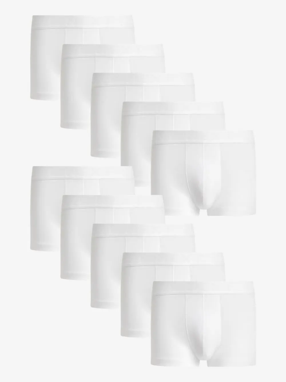 New Next White 10 pack Cotton Rich Blend Hipsters Boxers