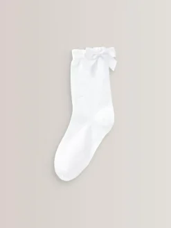 Next White 5 Pack Cotton Rich Bow Ankle School Socks^ Socks & Tights|Socks & Tights