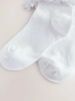 New Next 2 Pack Cotton Rich Bridesmaid Ankle Socks White