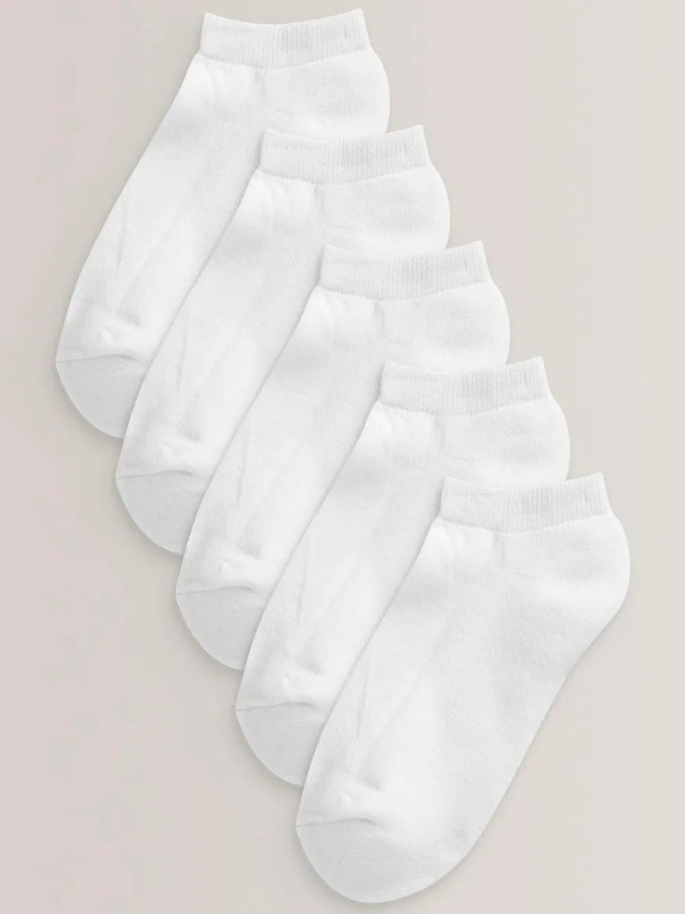 Next 5 Pack Cotton Rich Cushioned Sole Trainer Socks White