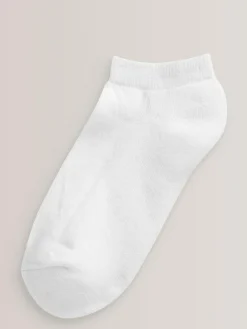 Next 5 Pack Cotton Rich Cushioned Sole Trainer Socks White