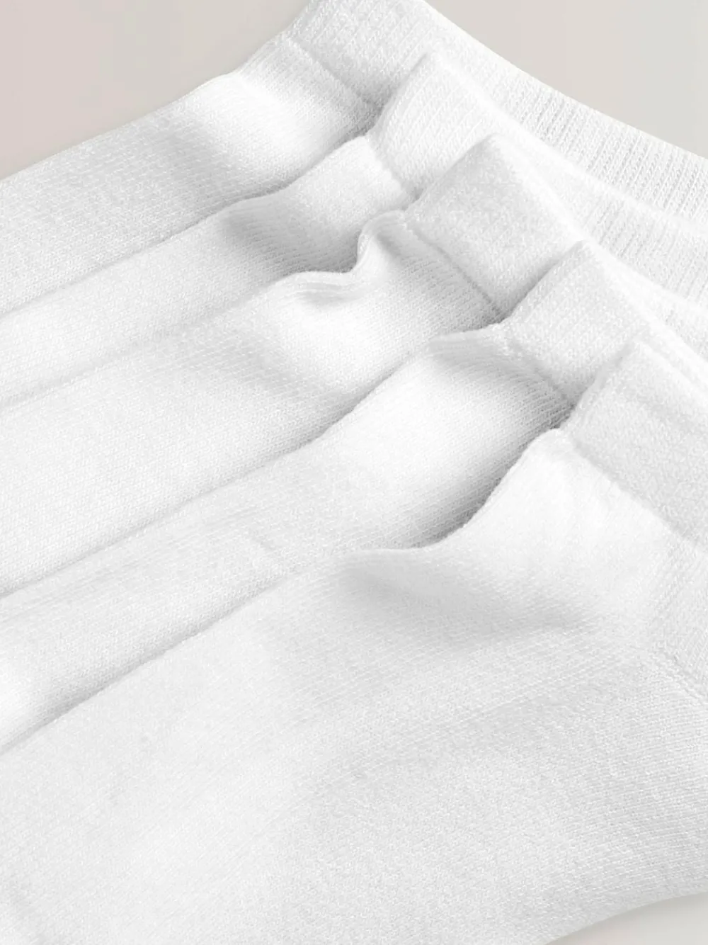 Next 5 Pack Cotton Rich Cushioned Sole Trainer Socks White