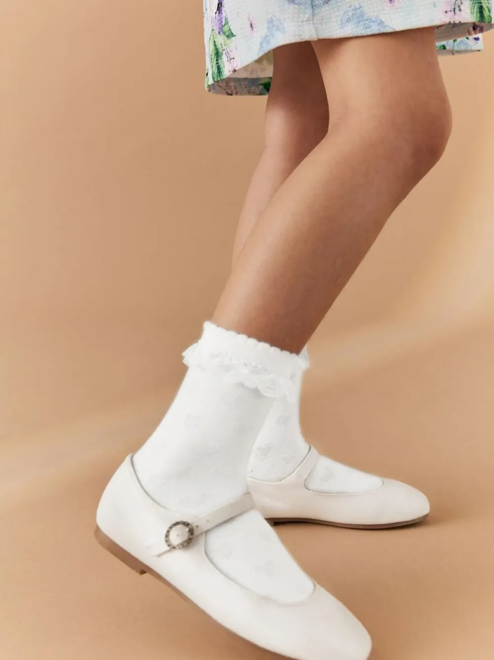 Next White 2 Pack Cotton Rich Heart Ruffle Ankle Socks^ Socks & Tights|Socks & Tights