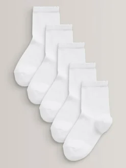 Next 5 Pack Cotton Rich School Ankle Socks^ Socks & Tights|Socks & Tights
