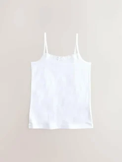Next White 3 Pack Elastic Strappy Cami Vests (1.5-16yrs)^ Nightwear|Underwear