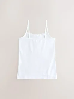 Next White 3 Pack Elastic Strappy Cami Vests (1.5-16yrs)^ Nightwear|Underwear