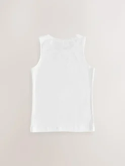 Next White 3 Pack Lace Trim Vest (1.5-16yrs)^ Tops|Nightwear