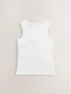Next White 10 Pack Lace Trim Vest (1.5-16yrs)^ Tops|Multipacks