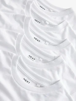 Best Next White 5 Pack Long Sleeve T-Shirts (3-16yrs)