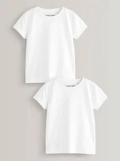 Online Next 2 Pack Short Sleeve T-Shirts (3mths-7yrs) White
