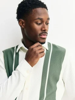 Hot Next Stripe Short Sleeve Jersey Shirt White / Sage Green