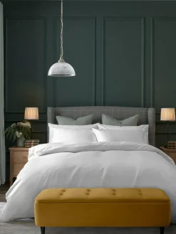 Clearance Next White 400 Thread Count Egyptian Cotton Sateen Luxury Duvet Cover and Pillowcase Set