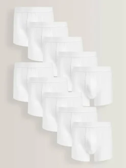 Next White A-Front Boxers 10 Pack^ Underwear|Underwear