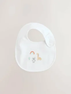 New Next White Animal Print Baby Bibs 5 Pack