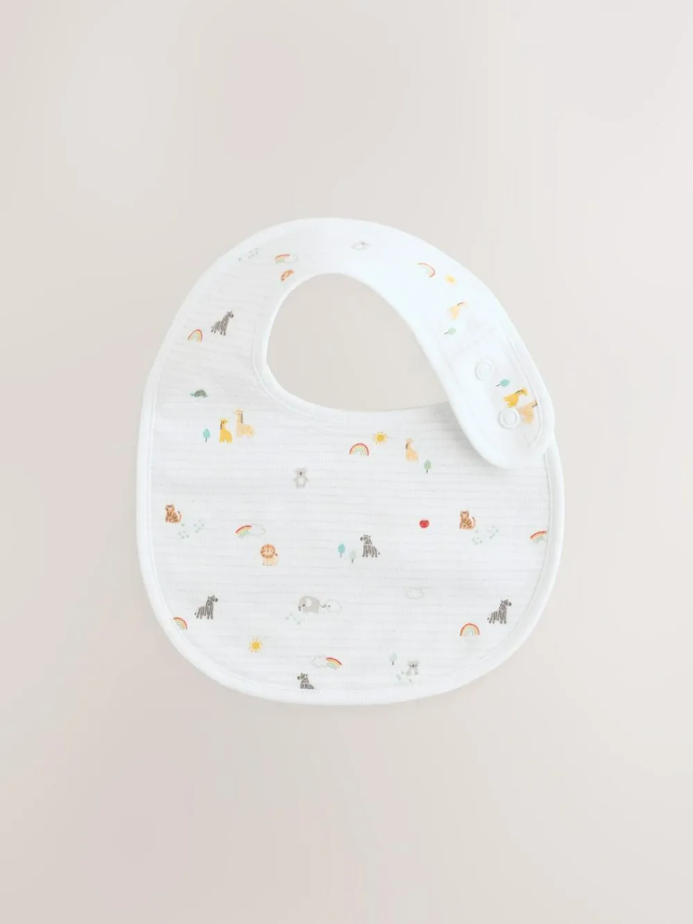 New Next White Animal Print Baby Bibs 5 Pack