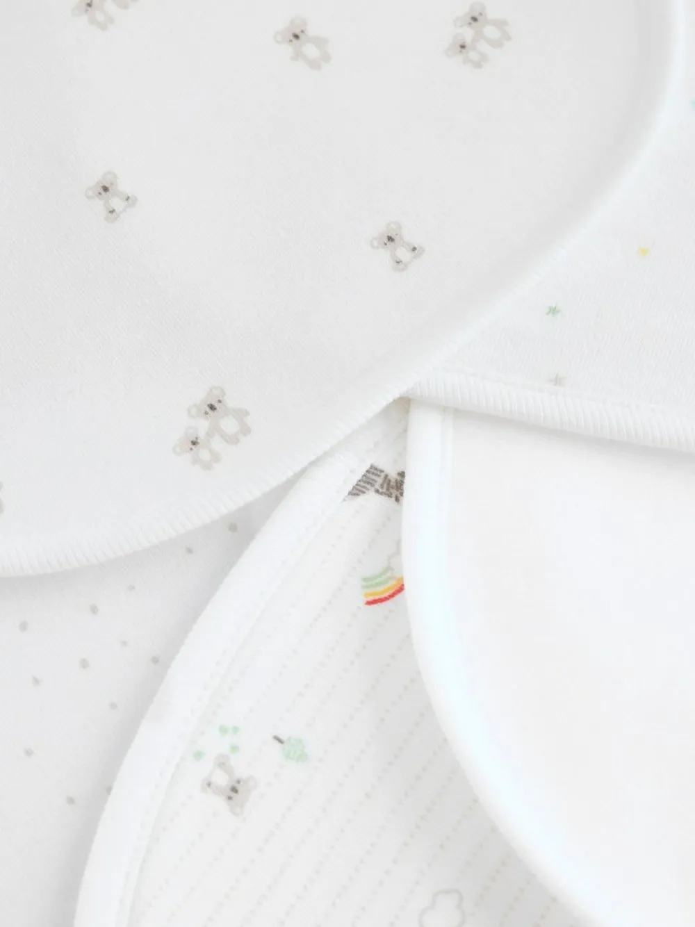 New Next White Animal Print Baby Bibs 5 Pack