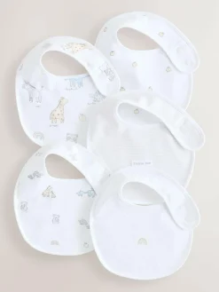Next White Baby Bib 5 Pack^ Unisex|Bibs
