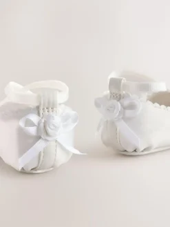 Sale Next White Baby Bow Occassion Shoes (0-24mths)