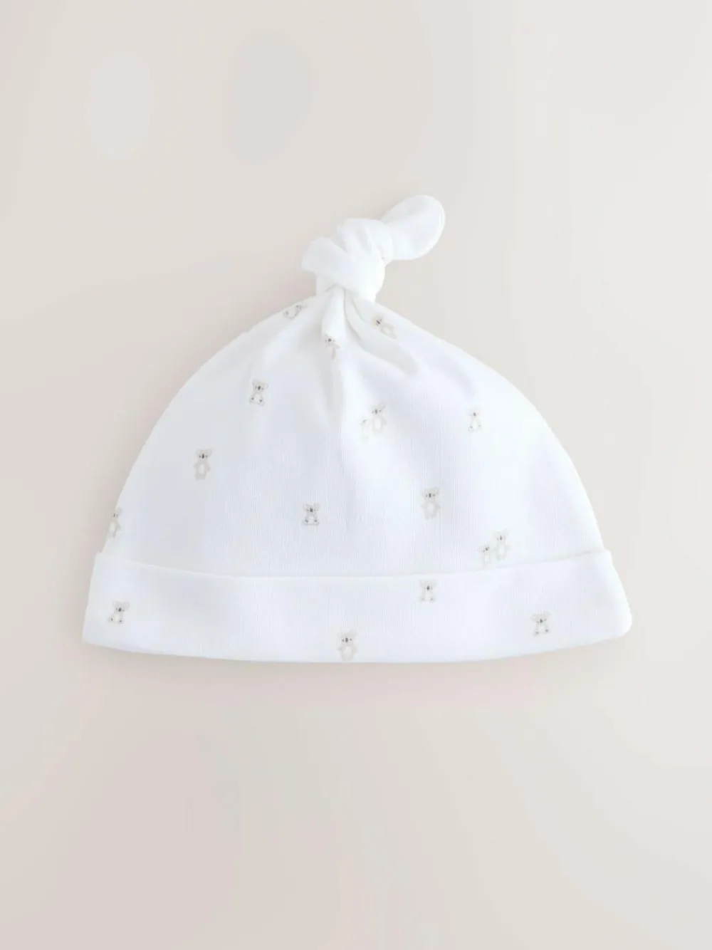 Hot Next White Baby Tie Top Hats 3 Pack (0-12mths)