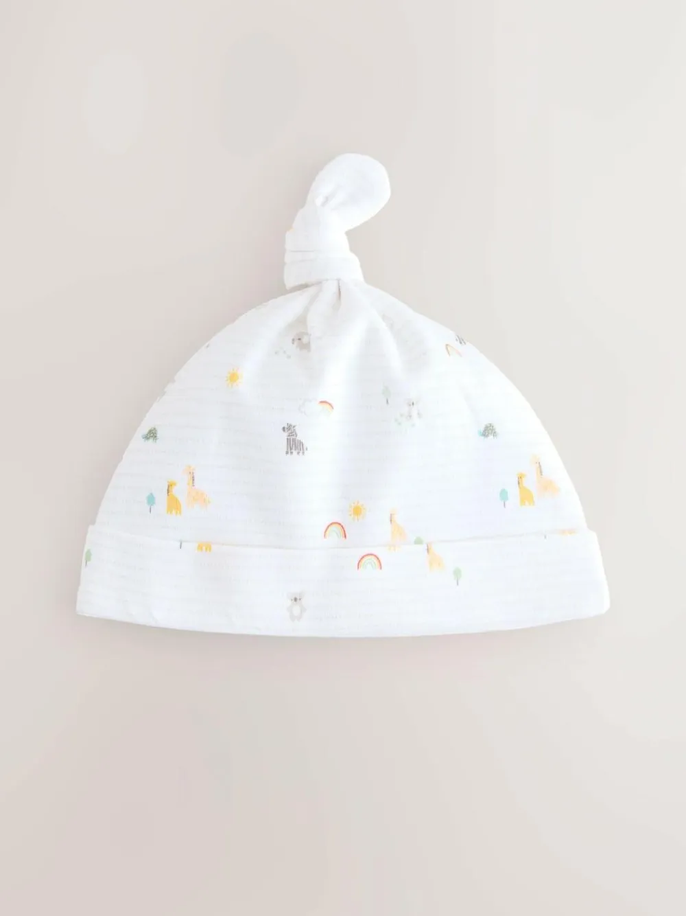 Hot Next White Baby Tie Top Hats 3 Pack (0-12mths)