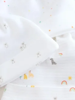 Hot Next White Baby Tie Top Hats 3 Pack (0-12mths)