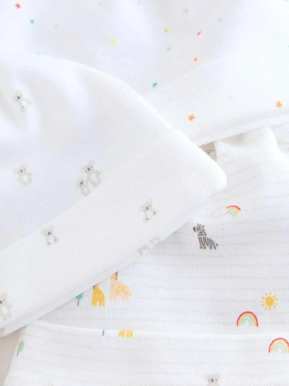 Hot Next White Baby Tie Top Hats 3 Pack (0-12mths)