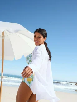 Discount Next White Beach Cover-Up Shirt